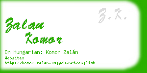 zalan komor business card
